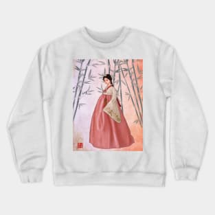 A Girl in Hanbok Crewneck Sweatshirt